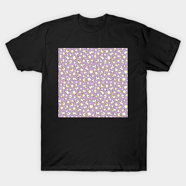 Popcorn Party Pattern violet T-Shirt by colorofmagic